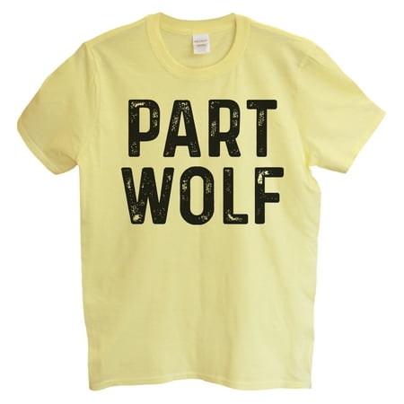 Funny Mens T-shirt “Part Wolf” Wolf T Shirt Gift - Funny Threadz 2X-Large, Yellow