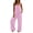 Pink, variant on Women's Summer Casual Wide Leg Jumpsuit Adjustable Straps Loose Fit Romper Pink XL