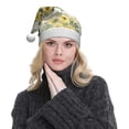 thumbnail image 5 of KLL Christmas Hats for Adults Plush Daisies And Wildflowers Print Santa Hat Xmas Fluffy Santa Claus Hat for Women Men, 5 of 6