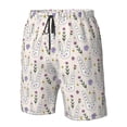 thumbnail image 5 of Kdxio Purple Flower Rabbit Pattern Mens Casual Shorts - Drawstring Summer Beach Sports Shorts for Men, 5 of 9