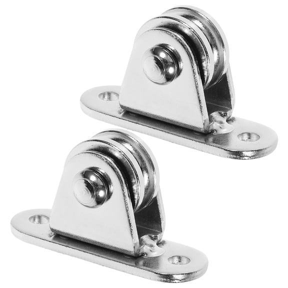 Worgeous 2 Pcs Pulleys Electric Pulley Block 6.10X3.40X2.50CM Silver