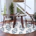 thumbnail image 3 of Round Area Rug 8 Ft, Blue Botanical Washable Non-Slip Circle Carpet for Living Room/Bedroom, Pastoral Elegant Spring Floral Collection Low-Profile Large Area Rugs for Indoor, 3 of 8