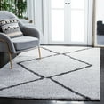thumbnail image 2 of SAFAVIEH August Ravenna Diamond Shag Area Rug, Beige/Charcoal, 5'5" x 7'7", 2 of 8