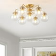thumbnail image 2 of SAFAVIEH Camdyn 25 in. Antique 7-Light Brass Iron Mount Light with Clear Glass Shade, 2 of 13
