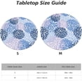 thumbnail image 2 of Blue Grey and Navy Chrysanthemum Flowers Tablecloth with Elastic Edge, Round Table Cloth Daisy Floral Washable Reusable Table Cover for Kitchen Dining Party Picnic, Small, 2 of 6