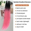 Black to Pink Dreadlock Extenisons 20 Strands Braid in Dreadlock