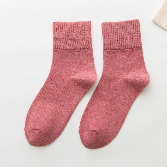 Calcetines de otoño para mujer, calcetines de otoño e invierno, calcetines de algodón de color liso, calcetines de mujer de estilo japonés