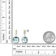 thumbnail image 6 of Gem Stone King 925 Sterling Silver Sky Blue Simulated Aquamarine and White Lab Grown Diamond Earrings for Women | 12.07 Cttw | Gemstone March Birthstone | Cushion 12MM, 6 of 6