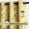 thumbnail image 3 of NICETOWN Floral Curtains for Bedroom, Blackout Thermal Insulated Privacy Protection Curtains Grommet Room Darkening Drapes for Living Room, Light Yellow, 52"x84"， 2 Panels, 3 of 9