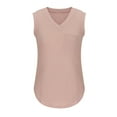 thumbnail image 3 of XuJwPNcy Women's Cap Sleeve Tank Tops Loose V Neck Work Shirts Solid Color Pocket Blouse Fashion Clothes, 3 of 5