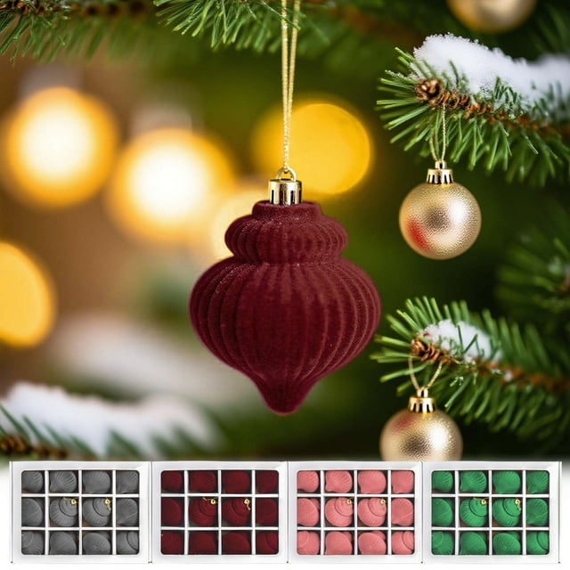 12 Bolas Navideñas Nevadas para Árbol | Set de Decoración Navideña Colgante | Bolas Marrones de 6 Cm | Hebillas Metálicas y Cuerdas para Colgar | Adornos Vintage con Escena Invernal