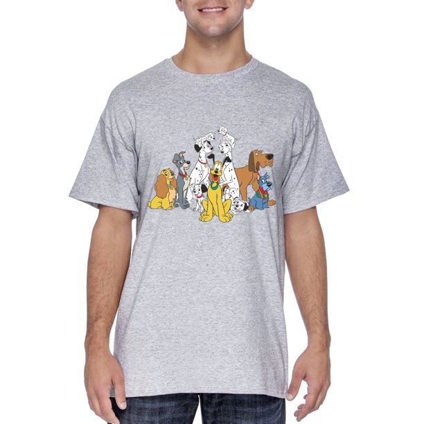 Disney Dogs Classic Pluto Tramp Short Sleeve TShirt Aristocrats Gray