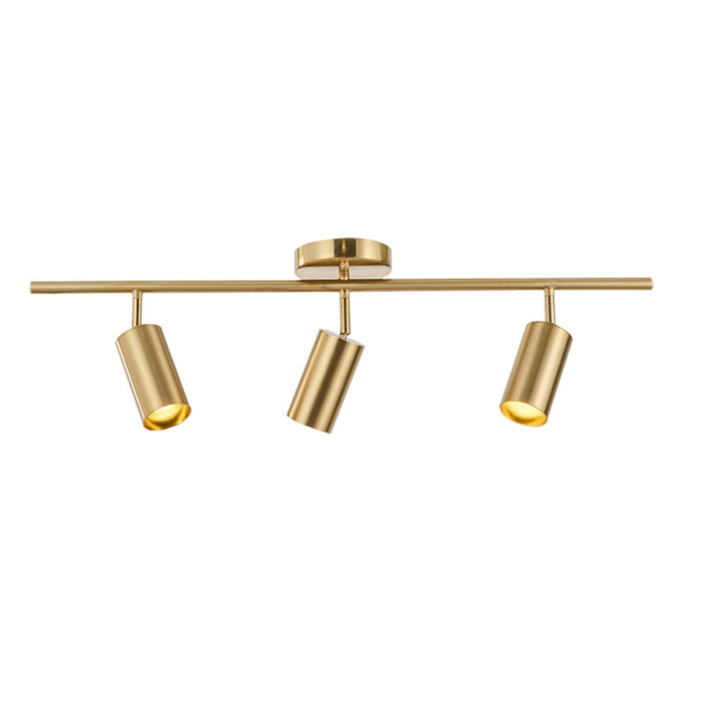 KCO Lighting Adjustable 3 of Light Track Lighting Fixture Brushed Brass