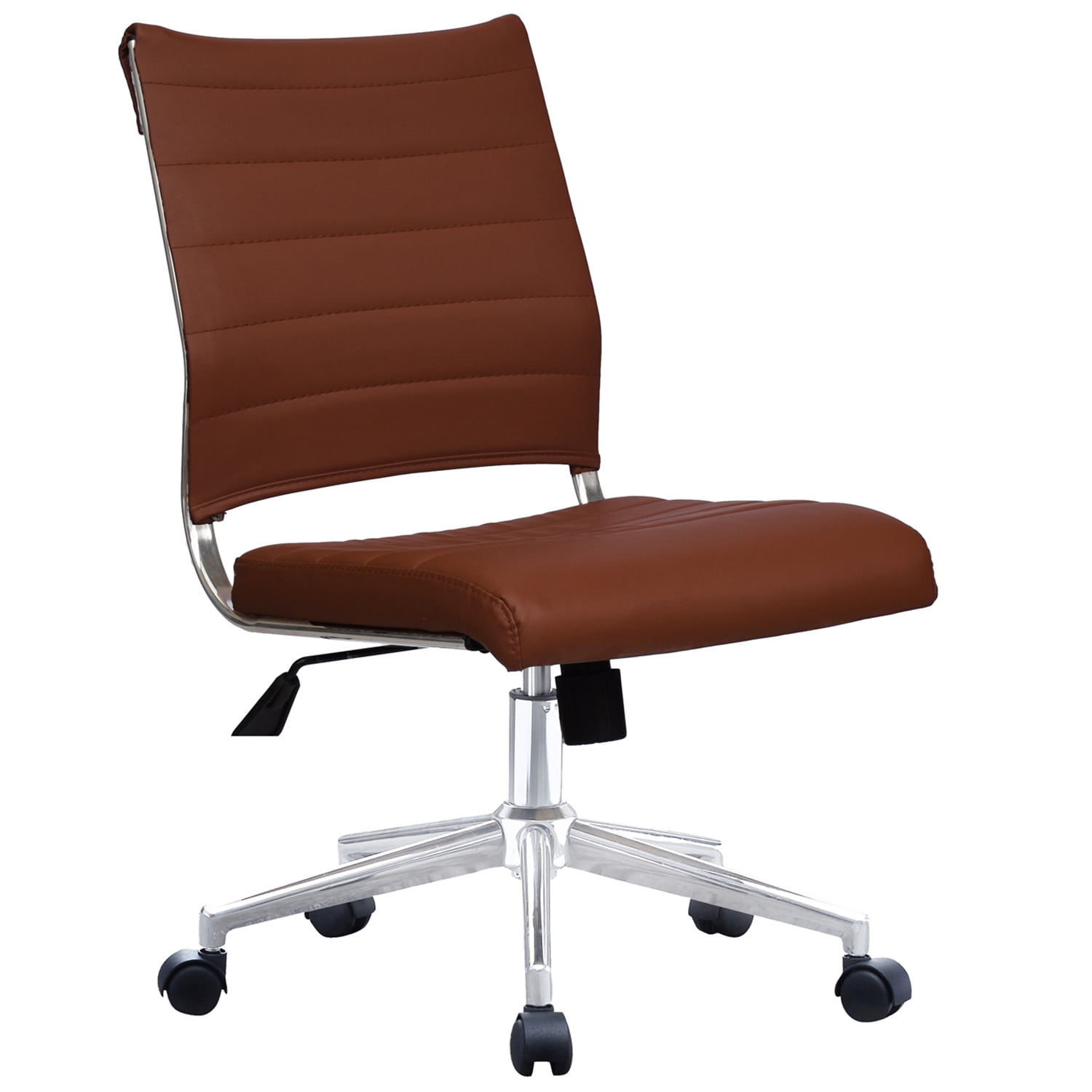 2xhome Black Modern Ergonomic Executive Mid Back Pu Leather No