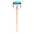 thumbnail image 3 of 1 ctw Solitaire Anniversary Ring for Women | Radiant Cut Simulated Turquoise | Hyperallergenic Solid 14K Rose Gold, 3 of 5