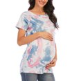 thumbnail image 3 of asdoklhq Maternity Clothes for Women,Maternity Pregnancy T-Shirt Tie-Dye Tops Blouse Casual Clothes, 3 of 8