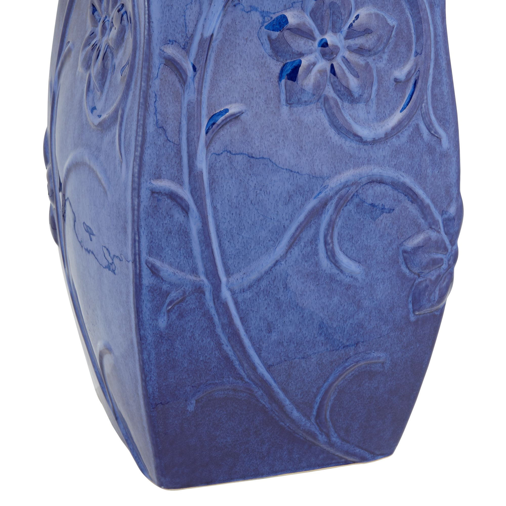Periwinkle 29 1/4" High Large Zen Outdoor Decor Blue Ceramic Floor Fountain with Light LED Outside Garden Patio