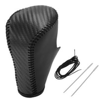 Unique Bargains 1 Pc Gear Shift Knob Cover for Honda Accord 2008-2012 Stick Shifting Handle Protector Black Carbon Fiber Black Faux Leather