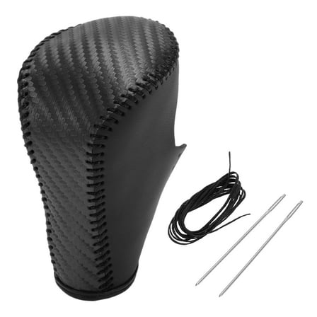Unique Bargains 1 Pc Gear Shift Knob Cover for Honda Accord 2008-2012 Stick Shifting Handle Protector Black Carbon Fiber Black Faux Leather