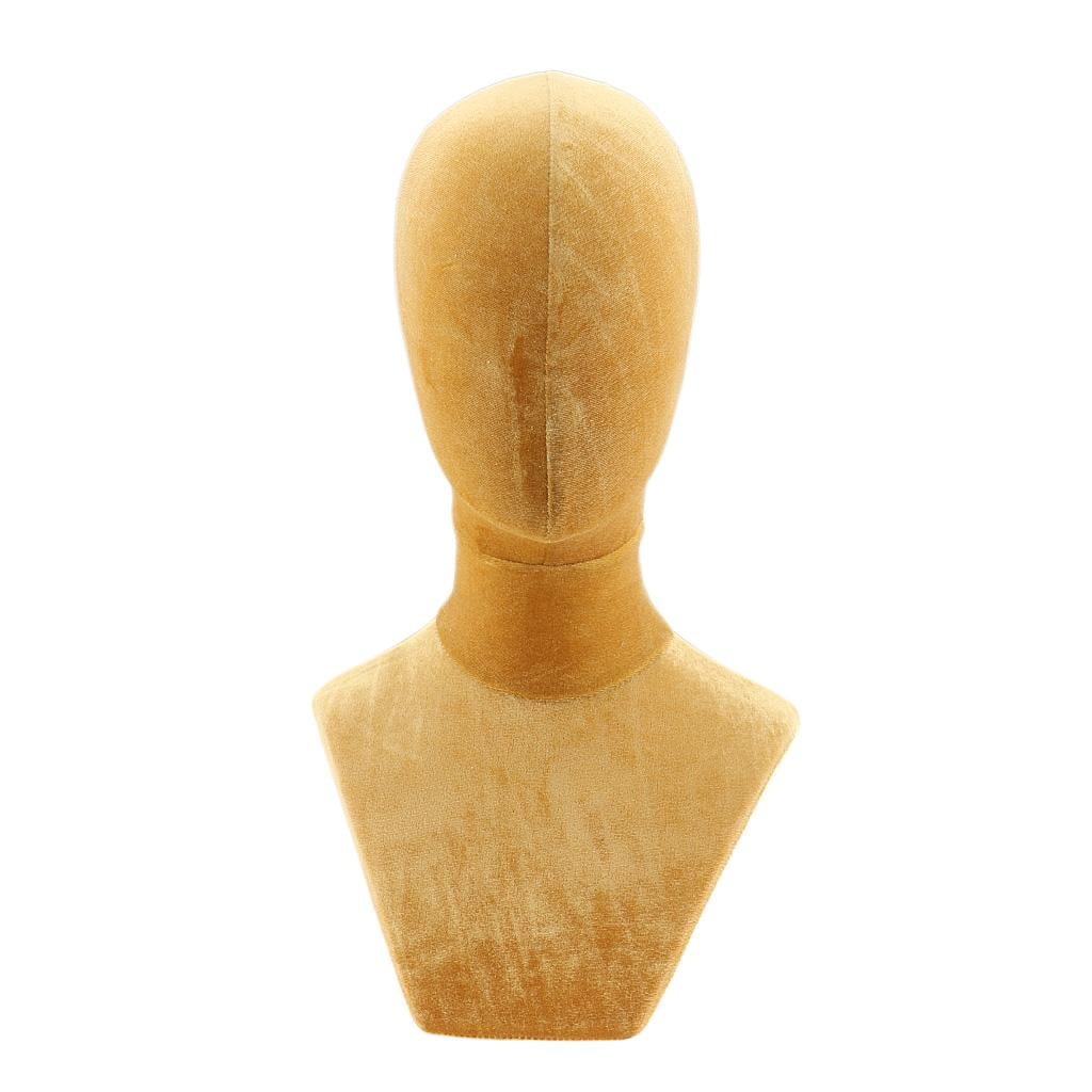Velvet Head Model For Making s Jewelry Display Manikin Head Yellow