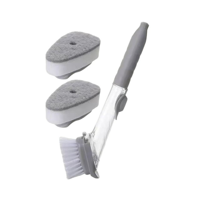 Toystoory Cepillo de limpieza de platos 2 en 1, herramientas de esponja, lavavajillas, , dispensador de fregador automático multifuncional Cocina y Comedor