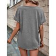 thumbnail image 5 of Wycnly Womens Tops Plus Size Button Down Breathable Tunic Shirts Summer Casual Short Sleeve V-Neck Solid Blouse Gray l, 5 of 7