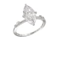 thumbnail image 5 of Cora Jewellery 2CT Vintage Style Marquise Moissanite Engagement Ring For Women, 10K White Gold, 5 of 6