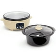 thumbnail image 2 of MegaChef 6.5 Quart Oval Electric Digital Slow Cooker in Cream with Black Pot, 2 of 6