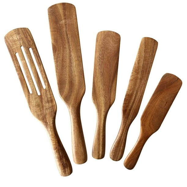 5 Pcs/set European Style Cooking Utensils Set Spatula Nordic Kitchen Tools Natural Teak Wooden