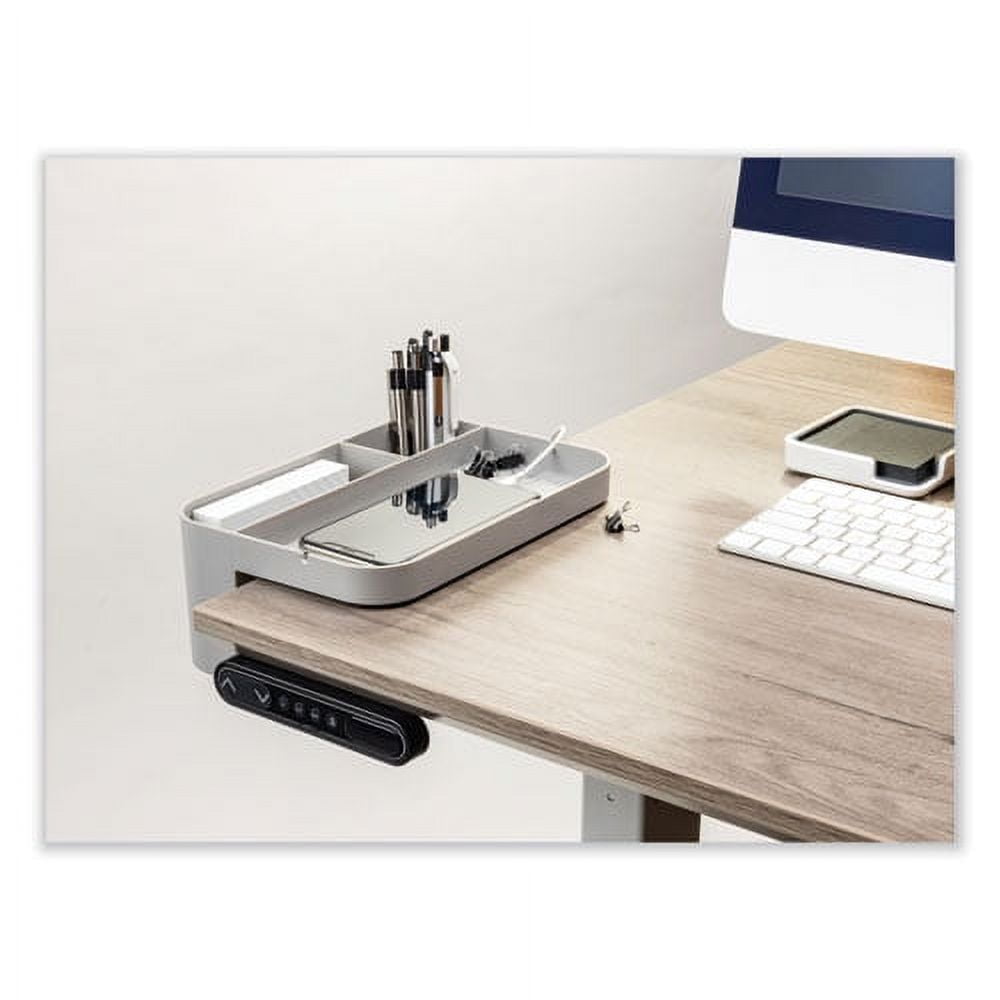Standing Desk Large Desk Organizer, Two Sections, 9 x 6.17 x 3.5, Gray | Bundle of 5 Each