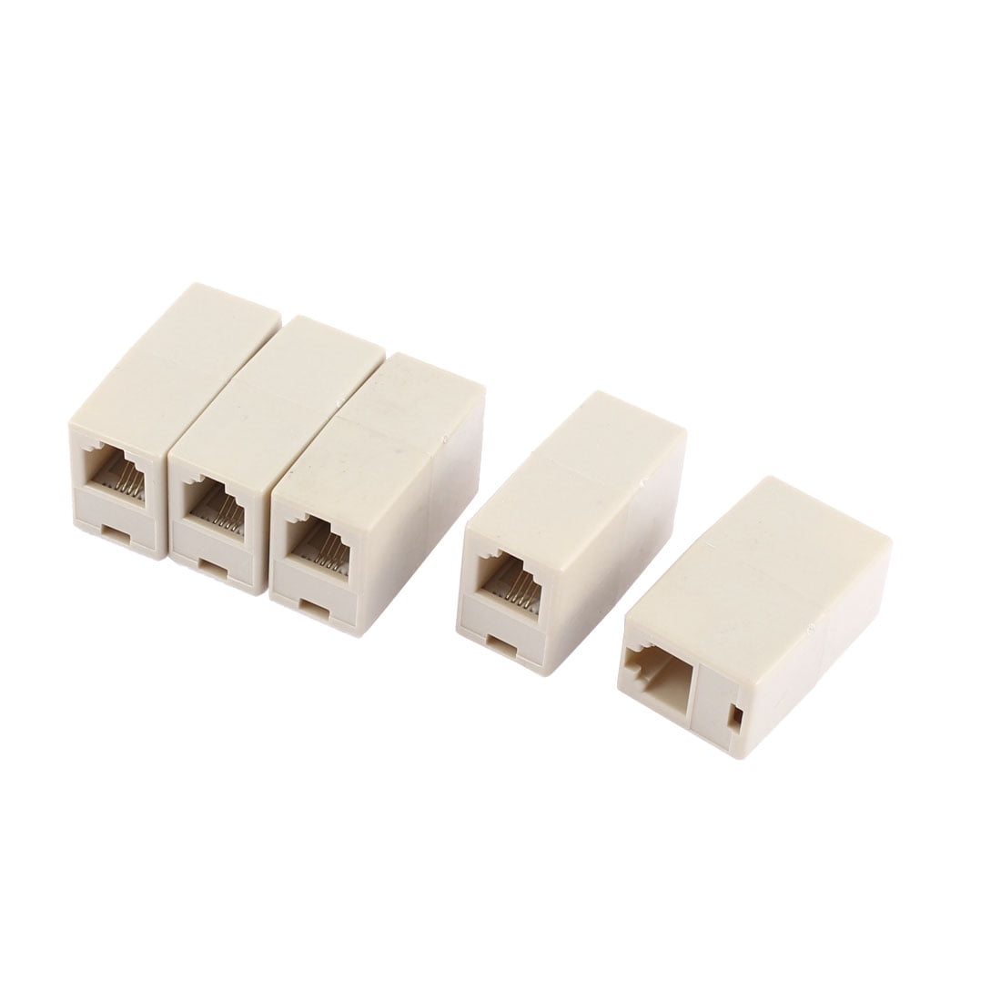 Plastic RJ11 8P4C Female to Female Telephone Line Connector Coupler 5 Pcs
