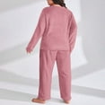 thumbnail image 3 of DuoJiaJ Women's Plus Size Flannel Pajama Set Thickened Warm Coral Fleece Loungewear Loose Fit Winter Sleepwear & Outerwear For Home And Outdoor Use Sexy Women's Pajamas Lace Pink, 3 of 3