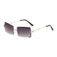 thumbnail image 2 of Gafas de sin borde de gafas de rectangulares de estilo vintage para compras en el verano Gran gris gradiente, 2 of 8