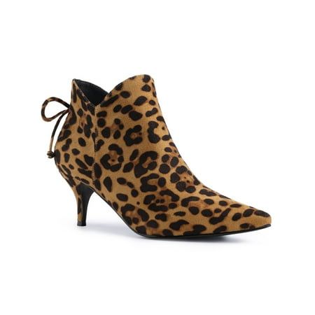 

Unique Bargains Women s Pointed Toe Kitten Heel Ankle Booties