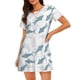 thumbnail image 1 of Disketp Cute Shark para Camisón Corto de Manga Corta para Mujeres, Camisón Cómodo con Escote Redondo, Bonito y Confortable, 1 of 6