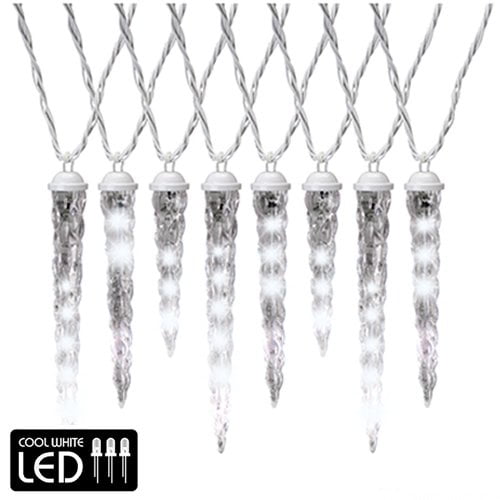 Gemmy LED Lightshow Shooting Star Icicle Lights White Set Of 8
