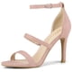 thumbnail image 1 of Sandalias De Tacón Alto Con Tirantes Triples Y Punta Abierta Para Mujer Rosa Polvo 40, 1 of 6