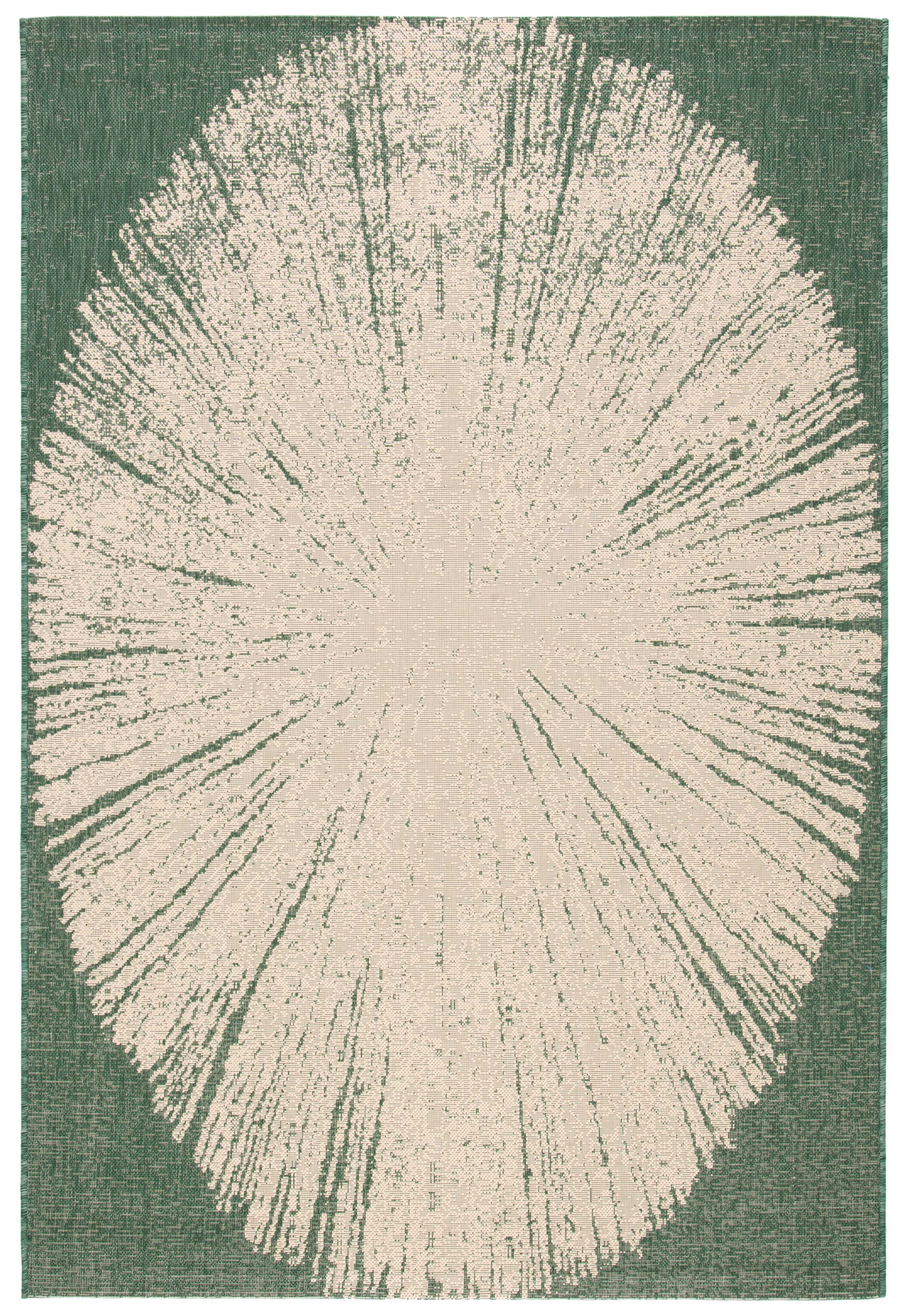 Safavieh Courtyard Lincoln Radiant Indoor/Outdoor Area Rug, Dark Green/Beige, 5'3" x 7'7"