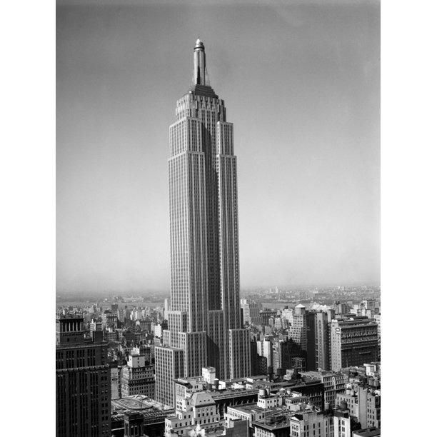 1930s New York City Empire State Building Full Length Without Antennae Poster Print By Vintage Collection 24 X 36 Walmart Com