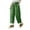 Green, variant on Sexlip Women Capri Pants Drawstring High Waist Trousers Wide Leg Cropped Pants with Pockets Brown XXL