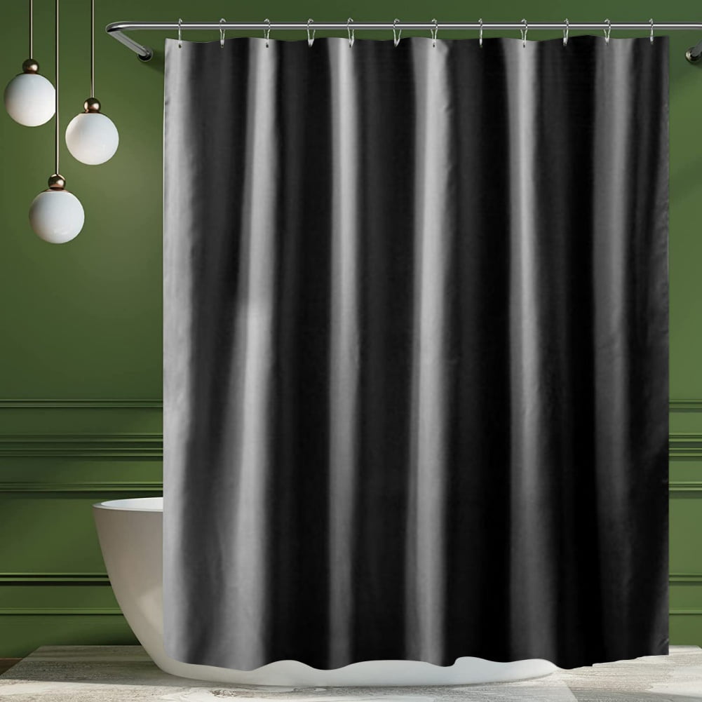 Waterproof Fabric Shower Curtain Liner Washable with Hooks, Soft ...