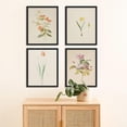 thumbnail image 3 of PixonSign Framed Wall Art Vintage Garden Wildflower Landscape Prints, Set of 4 Country/Farmhouse Rustic Floral Botanical Paintings, Colorful Adhesive Canvas Posters for Home Decor - 12"x16" Black, 3 of 5