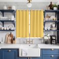 thumbnail image 2 of Pure Yellow Kitchen Curtains 84 Inch Length, Simple Solid Color Grommet Top Bedroom Living Room Curtains, Light Filtering Cafe Curtain Drapes 2 Panels Set 104''x84'', 2 of 9