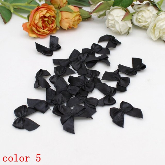 Lazos de cinta de satén noeud ruban para manualidades, lazo de 25mm, lazo de mano, lazo pequeño para manualidades, accesorios de decoración de fiesta de Navidad, 50/100 piezas