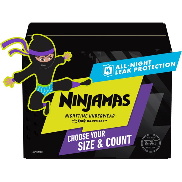 Pampers Ninjamas Nighttime Bedwetting Underwear Boys Size L/XL 34 Count
