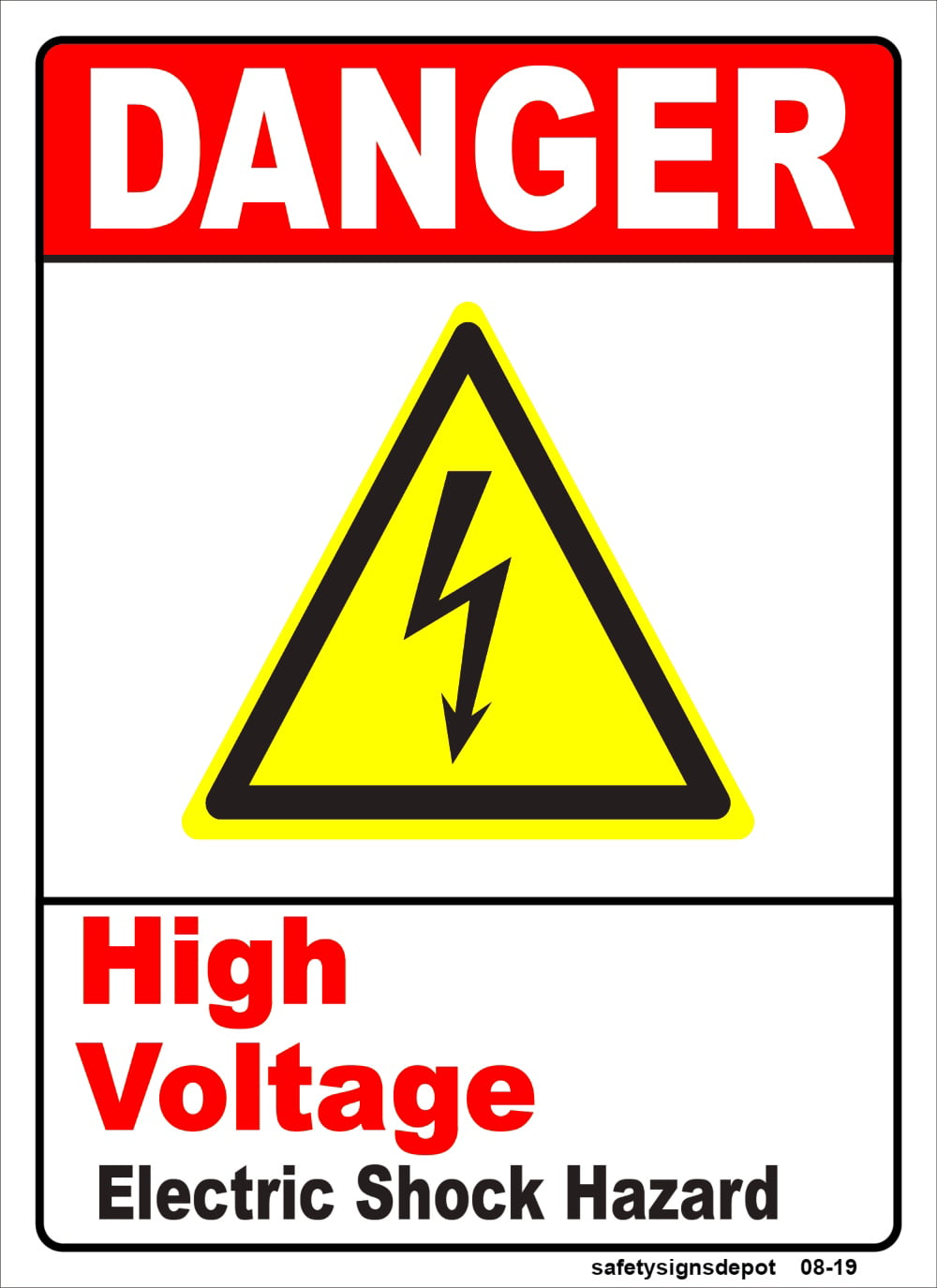Danger High Voltage Warning Stickers x 6 