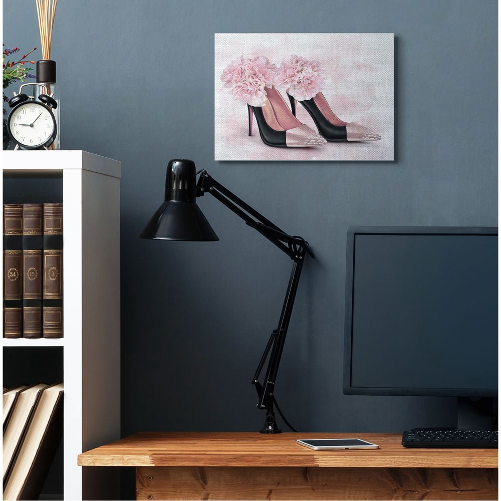 Stupell Industries Fashion Heels Pink Flower Glam Design Canvas Wall Art by Ziwei Li