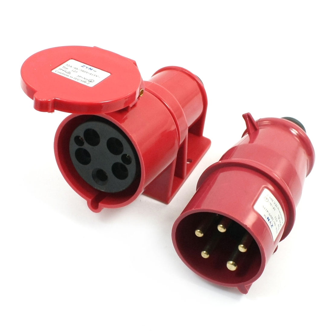 Waterproof IEC3092 3P+E+N Industrial Connector Socket Red AC 380415V