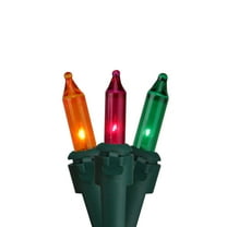 Northlight 50-Count Multicolor Mardi Gras Mini Light Set 10ft Green Wire - 10'