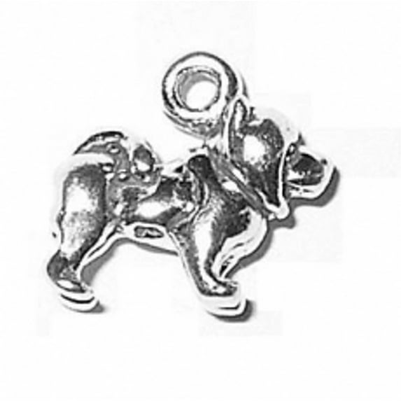 Sterling Silver 16" Unisex 1.5mm Box Chain 3D Small Standing Chow Chow Dog Breed Pendant Necklace